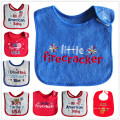 OEM Produit un design personnalisé Applique coton Terry Broided Promotional Baby Bib